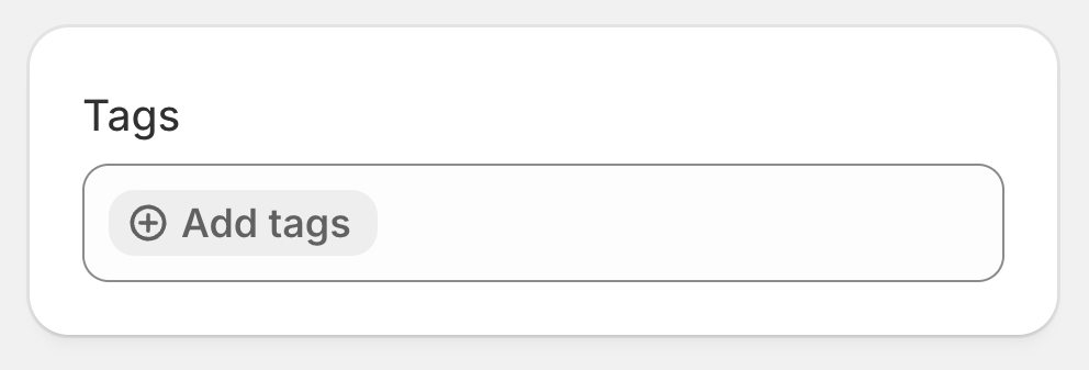 Tags section on a customer profile in Shopify